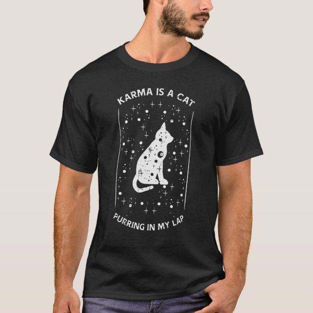 Karma Is Cat Music  Celestial Pet Girls Boys Kids  T-Shirt (Front)