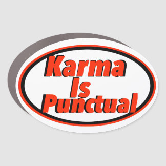 Karma Is Punctual Print Novelty Car Magnet