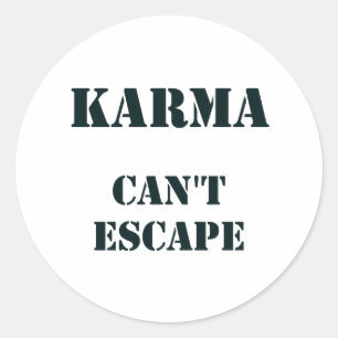 Karma law theory India Asia Motivational cute  Classic Round Sticker