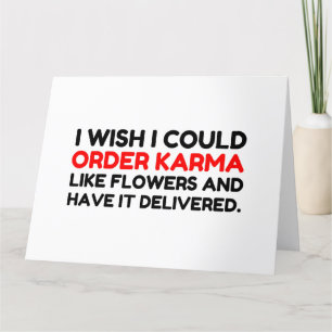 KARMA LIKE FLOWERS DELIVERED JOKE LETTERPRESS THANK YOU CARD