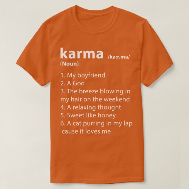 Karma Meaning 3 T-Shirt (Design Front)