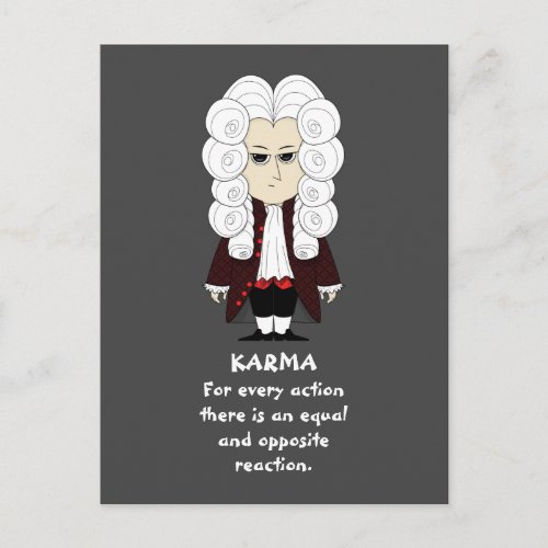 Karma  Newtons 3rd Law Dark Background Postcard