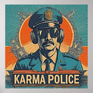 Karma Police - Retro Whimsy in Bold Colors Poster