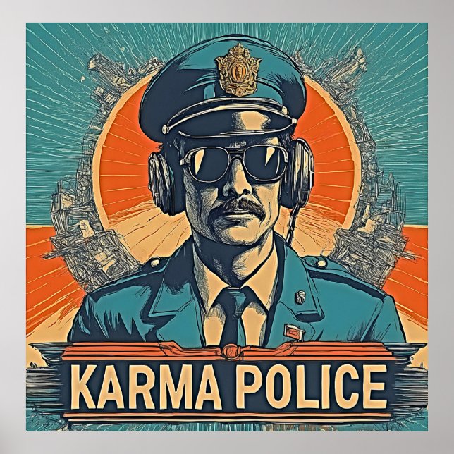 Karma Police - Retro Whimsy in Bold Colors Poster (Front)