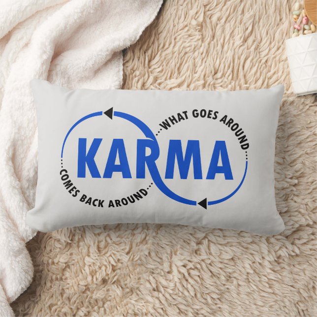 Karma - What Goes Around Comes Back Around (v2) Lumbar Pillow (Blanket)