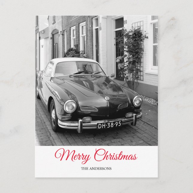 Karmann Ghia Classic Car Merry Christmas Holiday Postcard (Front)