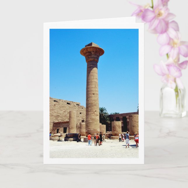 Karnak Temple Column, Luxor, Egypt Card (Orchid)