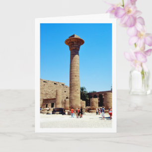 Karnak Temple Column, Luxor, Egypt Card
