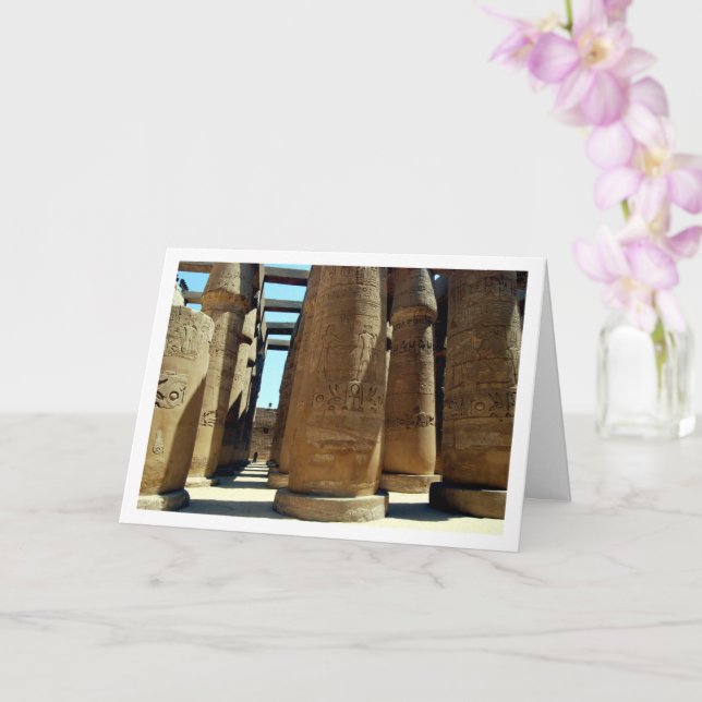 Karnak Temple Columns, Luxor, Egypt Card (Orchid)