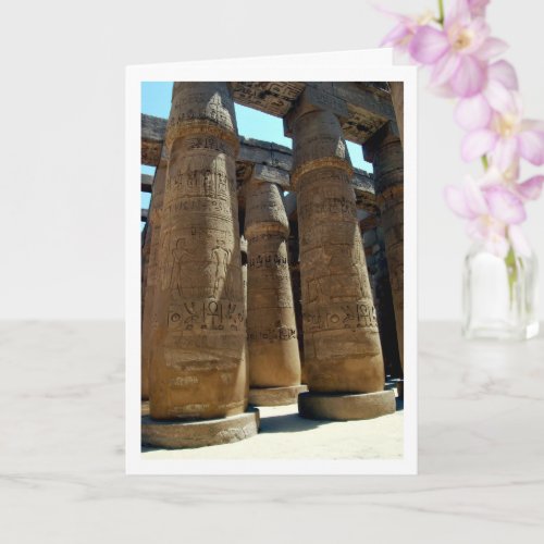 Karnak Temple Columns Portrait Luxor Egypt Card