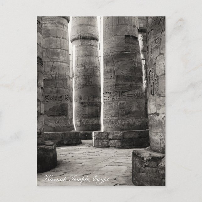 Karnak Temple, Hieroglyphs, Ancient Egypt Postcard (Front)