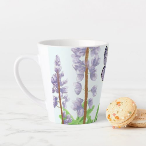 Karner Blue _ The Endangered with Wild Lupine Latte Mug