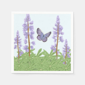 Karner Blue - The Endangered, with Wild Lupine Napkins