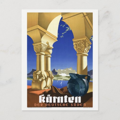 Krnten Carinthia Austria Vintage Poster 1939 Postcard