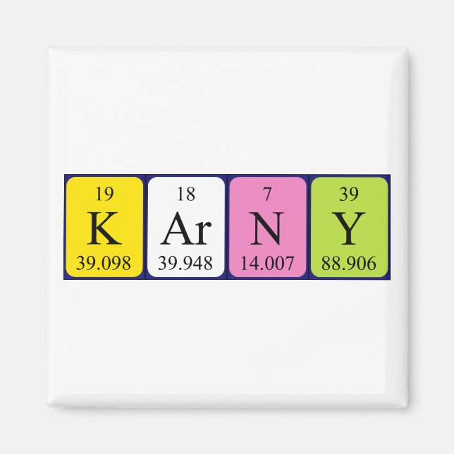 Karny periodic table name magnet (Front)