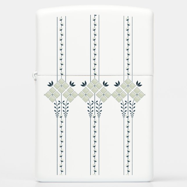 Karo flowers and curls pattern 003 zippo lighter (Front)