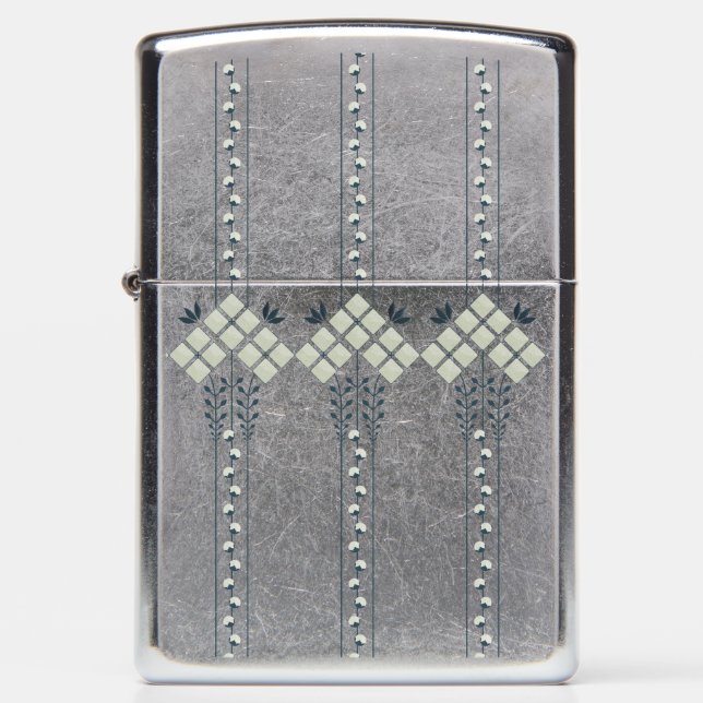 Karo flowers and curls pattern 003 zippo lighter (Front)