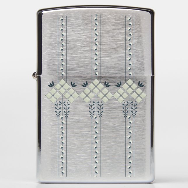 Karo flowers and curls pattern 003 zippo lighter (Front)