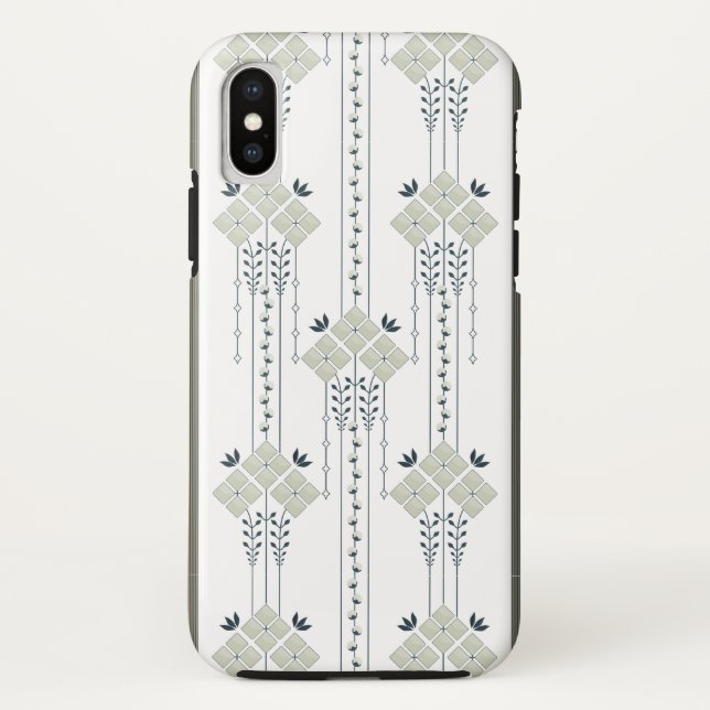 Karo flowers and curls pattern Case-Mate iPhone case (Back)
