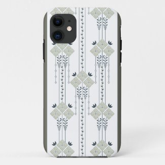 Karo flowers and curls pattern iPhone 11 case