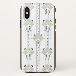 Karo flowers and curls pattern iPhone XS case