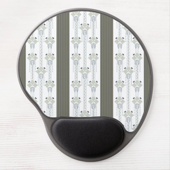 Karo flowers and curls pattern gel mouse pad (Front)