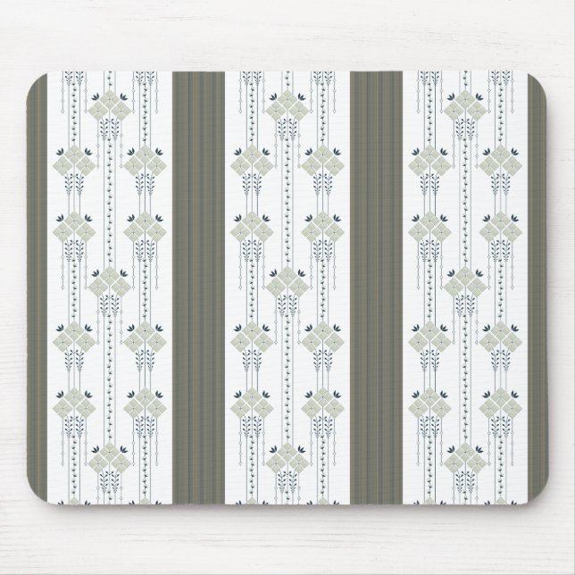 Karo flowers and curls pattern mouse pad (Front)