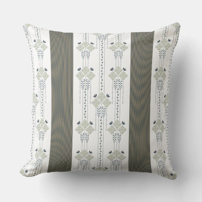 Karo flowers and curls pattern small throw pillow (Front)