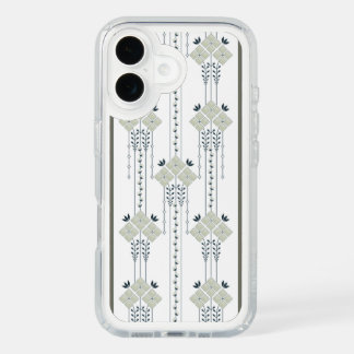 Karo flowers and curls pattern iPhone 16 case
