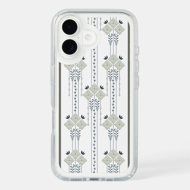 Karo flowers and curls pattern speck iPhone case (Front)