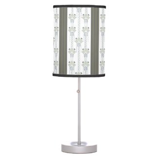 Karo flowers and curls pattern table lamp