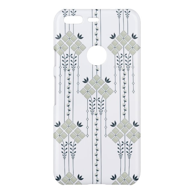 Karo flowers and curls pattern uncommon google pixel case (Back)