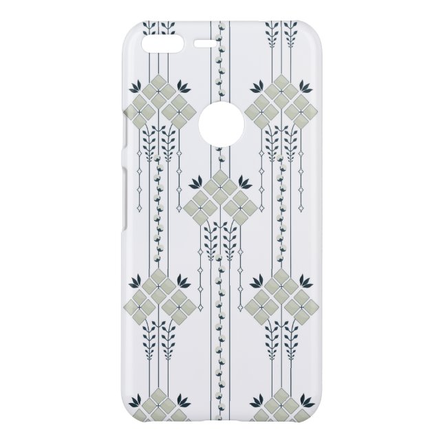 Karo flowers and curls pattern uncommon google pixel XL case (Back)