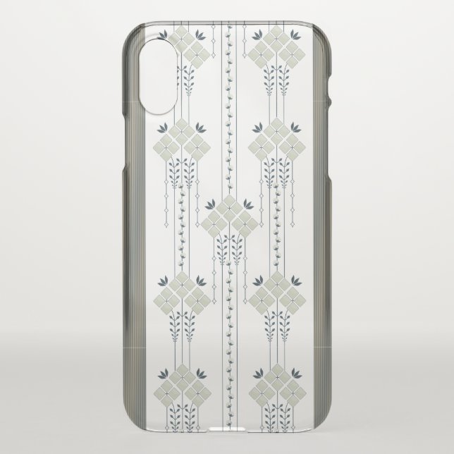 Karo flowers and curls pattern uncommon iPhone case (Back)