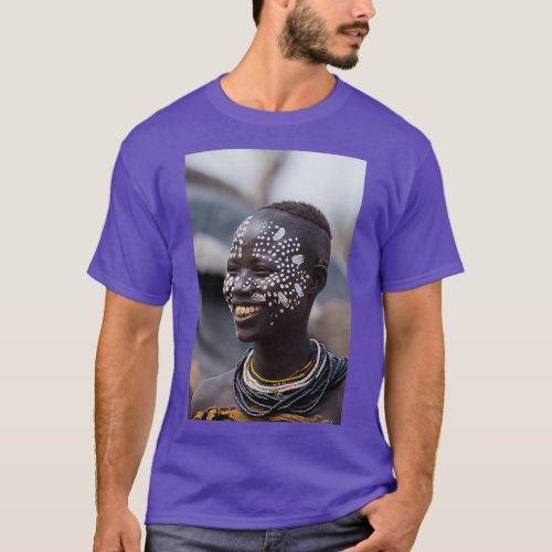 Karo tribe female with painted face Omo Valley Eth T_Shirt