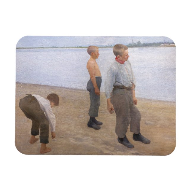 Károly Ferenczy - Boys Throwing Pebbles Magnet (Horizontal)