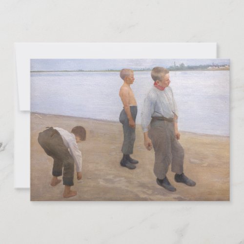 Károly Ferenczy - Boys Throwing Pebbles Thank You Card