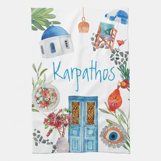 Karpathos Breeze Kitchen Towel  (Vertical)
