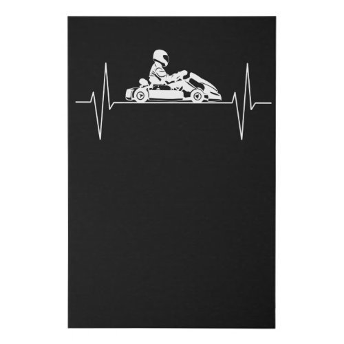 Kart Go_kart Kart Racing Heartbeat Line Gift Faux Canvas Print