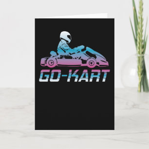 Kart Go-kart Karting Kart Racing Driver Retro Gift Card