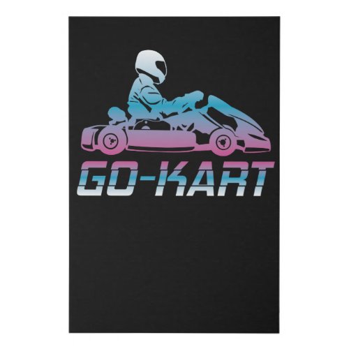 Kart Go_kart Karting Kart Racing Driver Retro Gift Faux Canvas Print