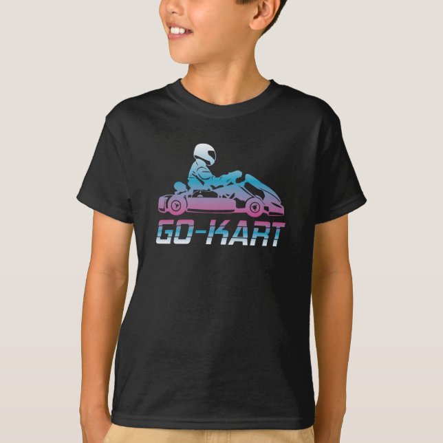 Kart Go-kart Karting Kart Racing Driver Retro Gift T-Shirt (Front)