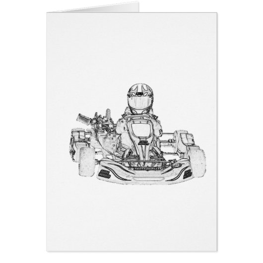 Kart Racer Pencil Sketch Cards (Front)