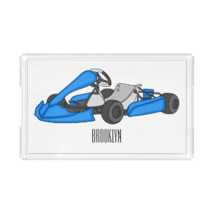 Kart racing cartoon illustration acrylic tray