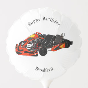 Kart racing cartoon illustration balloon