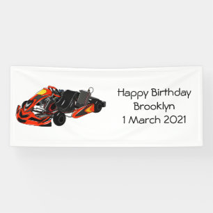 Kart racing cartoon illustration banner
