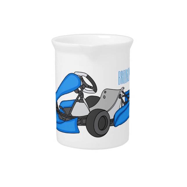 Kart racing cartoon illustration beverage pitcher (Front)