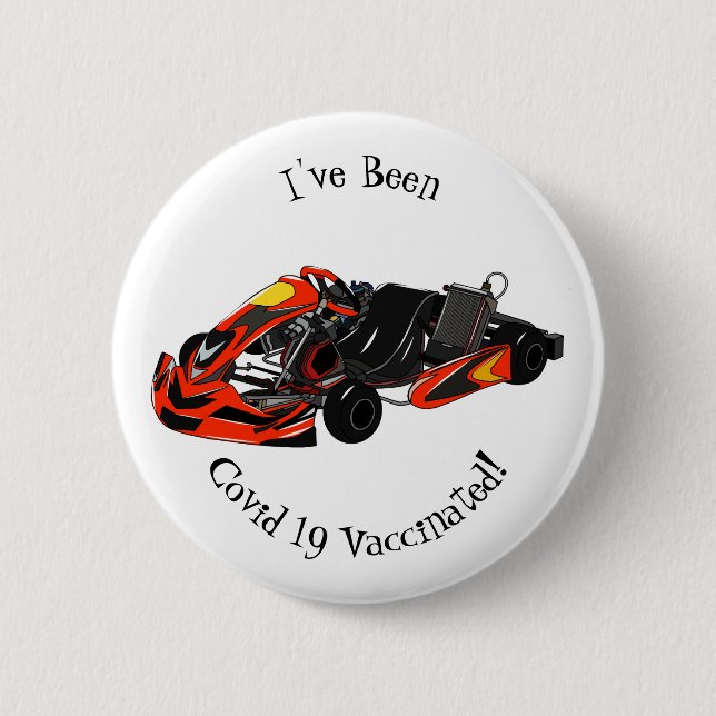 Kart racing cartoon illustration button (Front)