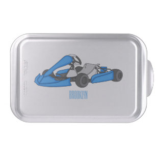 Kart racing cartoon illustration cake pan