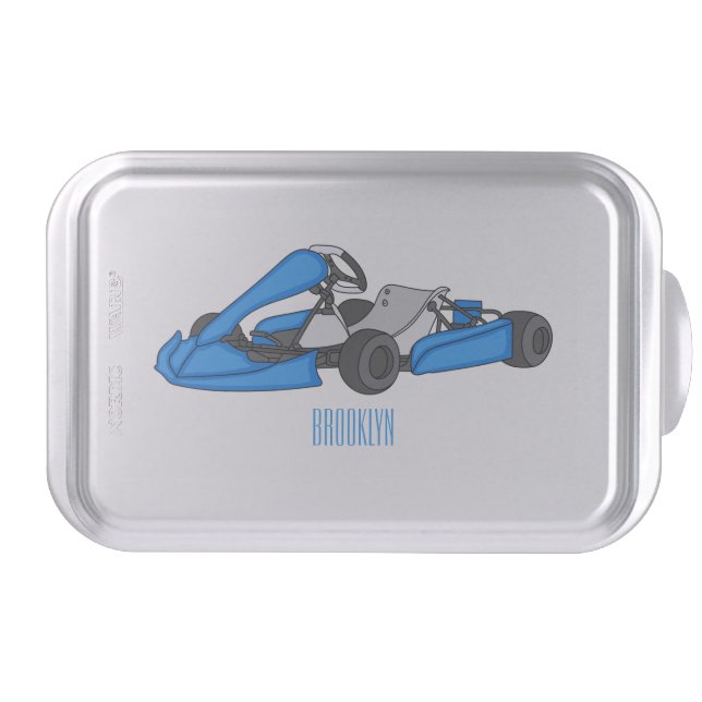 Kart racing cartoon illustration  cake pan (Front)